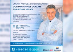 Turkiyalik umumiy profilga ega onkolog-jarroh doktor Ahmet Dogan Toshkentga kelmoqda.