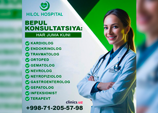 BEPUL KONSULTATSIYA — har juma kuni Hilol Hospital klinikasida!